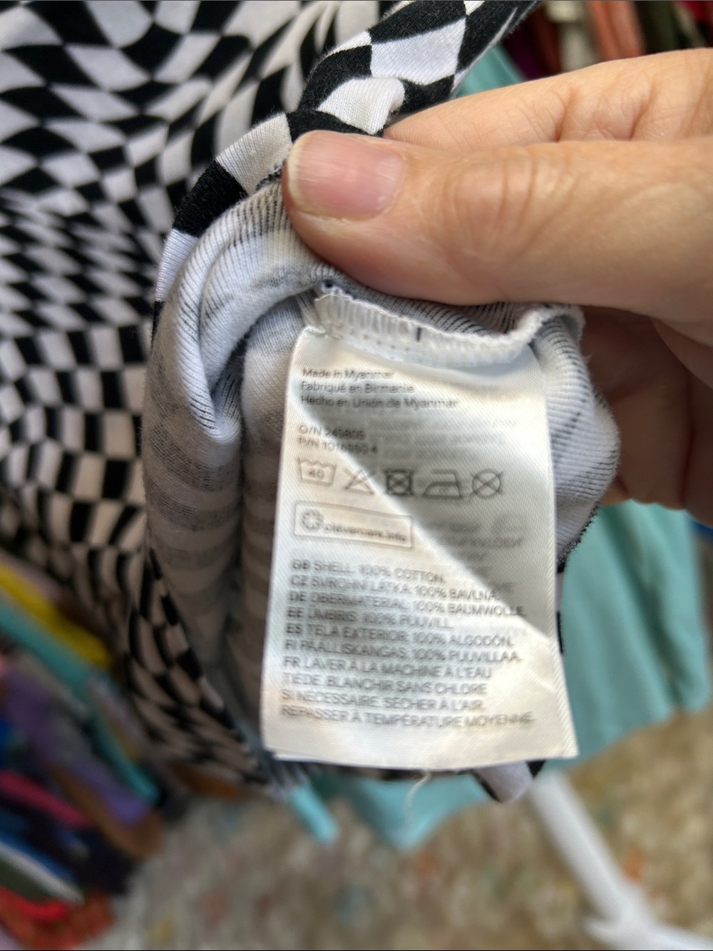 Divided Black & White Optical-Check Warp Crop Top Size S - Picture 4 of 4
